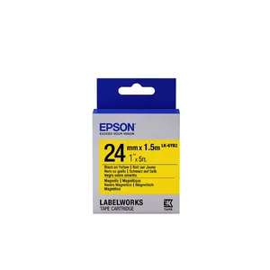 Картридж для этикеток магнитный Epson LK-6YB2 черный/желтый 24мм