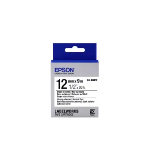 Картридж для этикеток Epson LK-4WBW Черный/Белый 12мм (9м)