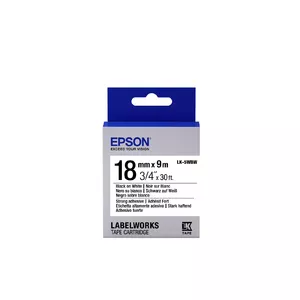 Epson Label Cartridge Strong Adhesive LK-5WBW Black/White 18mm 9m