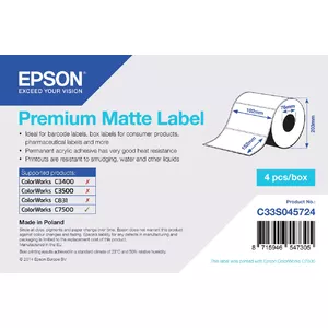 Label Die-cut Roll Epson Premium Matte 102mm x 152mm 800 labels