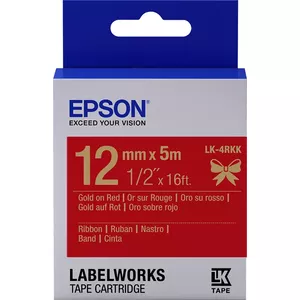 Лента для этикеток Epson LK-4RKK Золотая/Красная 12мм 5м