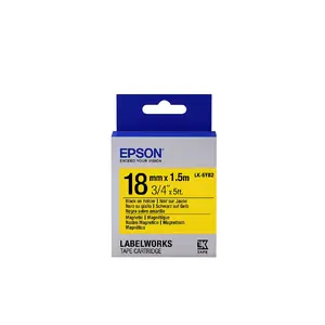 Картридж для этикеток магнитный Epson LK-5YB2 Черный/Желтый 18мм