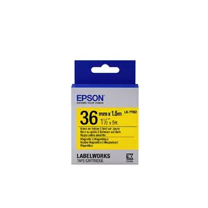 Картридж для этикеток магнитный Epson LK-7YB2 Черный/Желтый 36мм