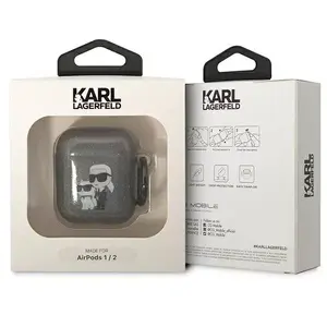 Aizsargmaciņš AirPods Karl Lagerfeld KLA2HNKCTGK — melns ar mirdzumu