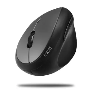 INCA IWMJ-279G right-hand RF wireless mouse, vertical design, 1600 DPI, 6 buttons, grey