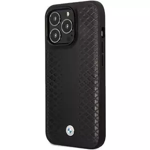 Etui BMW BMHMP14L22RFGK iPhone 14 Pro 6,1" melns/ melns Ādas magsefe ar dimanta rakstu