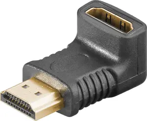 Goobay HDMI Angled Adapter AD/HDMI-F:HDMI-M/RA Gold-Plated Black Male Female 19pin