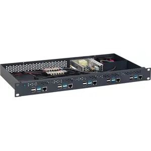 Рэковый аксессуар Rackmount RM-PI-T1 для Raspberry Pi 4, 1U, 482×217×44 мм, чёрный