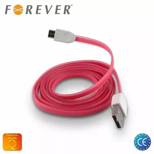 Forever Flat Silicone Micro USB Data & Charging Cable 1m Pink (EU Blister)