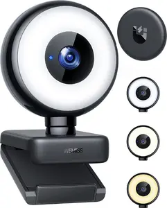 Webcam Wemiss CM-A2 Stream Series Full HD with 1/3" CMOS sensor and ring light, black
