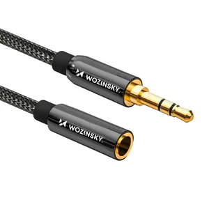 Wozinsky mini jack pagarinātāja kabelis (sieviešu-vīriešu) AUX pagarinātājs 3 m melns