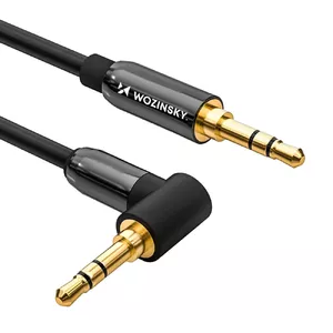 AUX cable Wozinsky angled male-to-male 3.5mm mini-jack 1.5m black