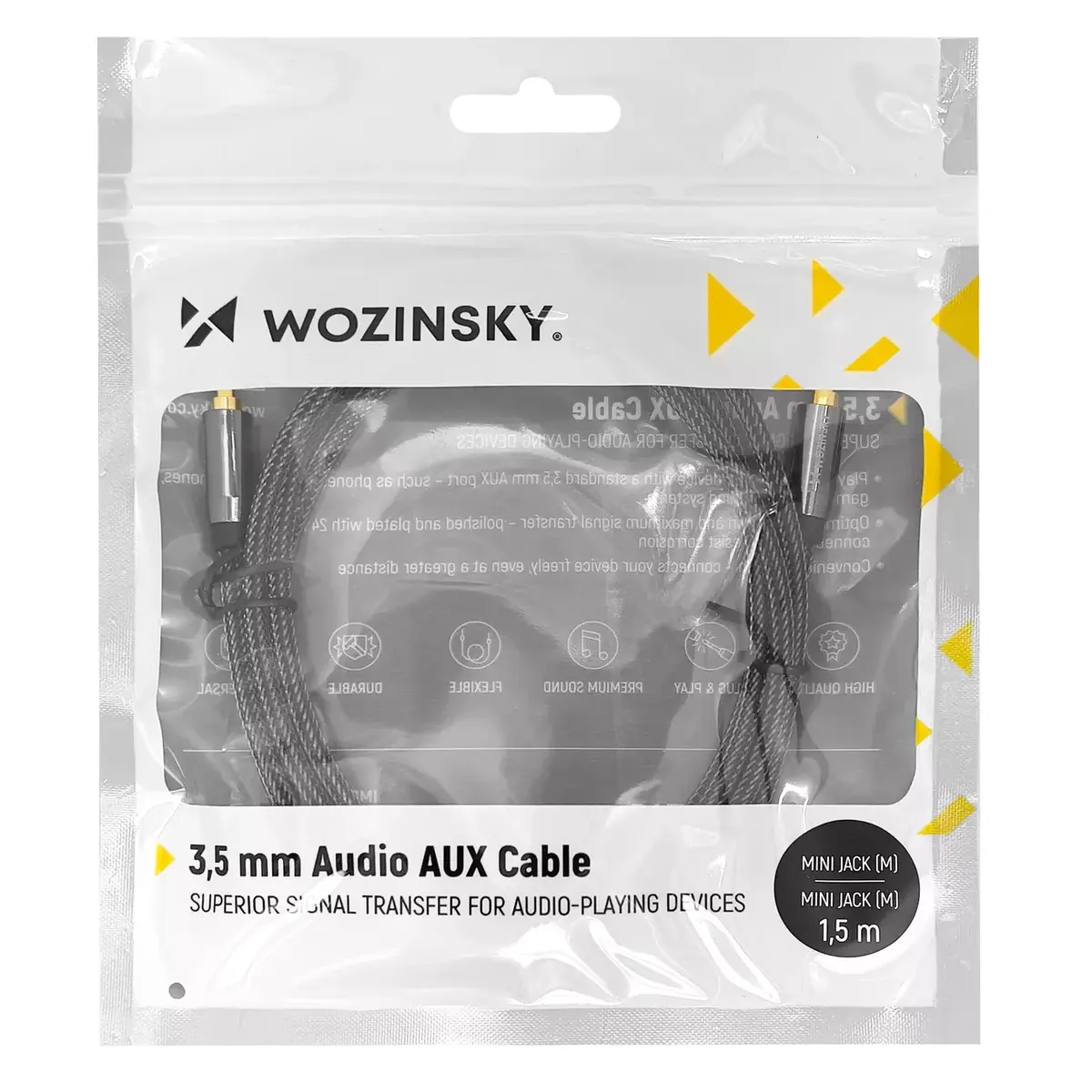 Wozinsky mini jack kabelis 2x AUX 2 m Photo 6