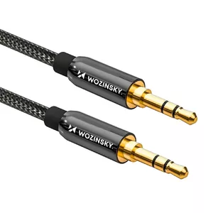 Wozinsky universal mini jack cable 2x AUX 1.5 m black — 3.5 mm stereo cable