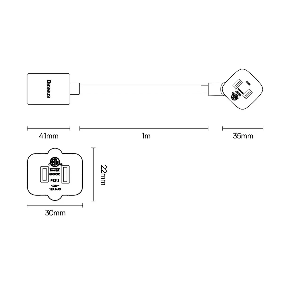 Power cable Baseus PSMN000301 1 m Photo 6