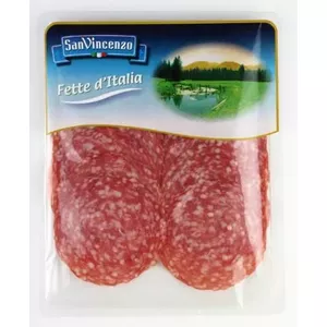 Sliced Milano Salami San Vincenzo 120g — ready-to-eat cured pork salami