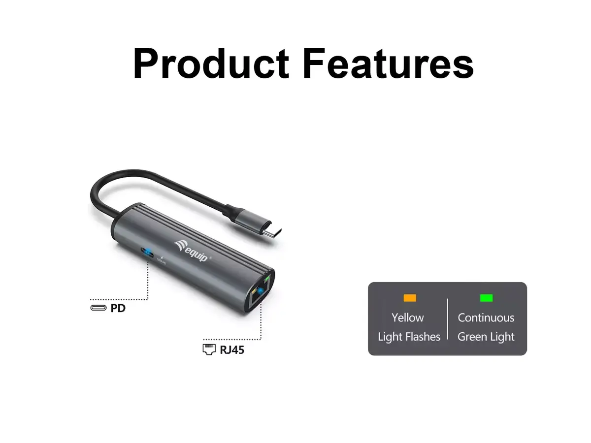 Адаптер Equip USB-C на RJ45 Gigabit Network + PD Photo 3