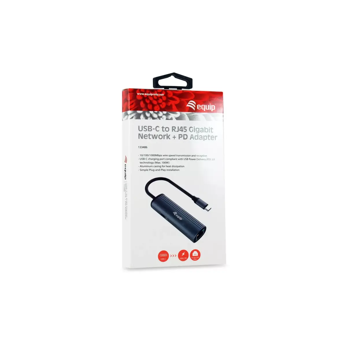 Адаптер Equip USB-C на RJ45 Gigabit Network + PD Photo 5