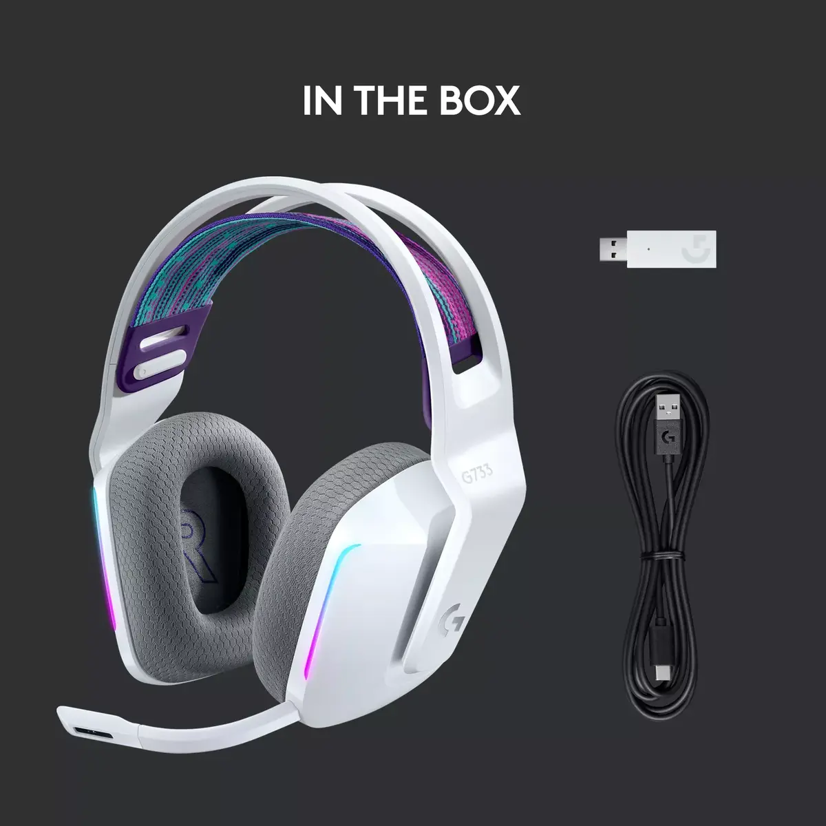 Bezvadu RGB spēļu austiņas Logitech G G733 LIGHTSPEED Photo 11