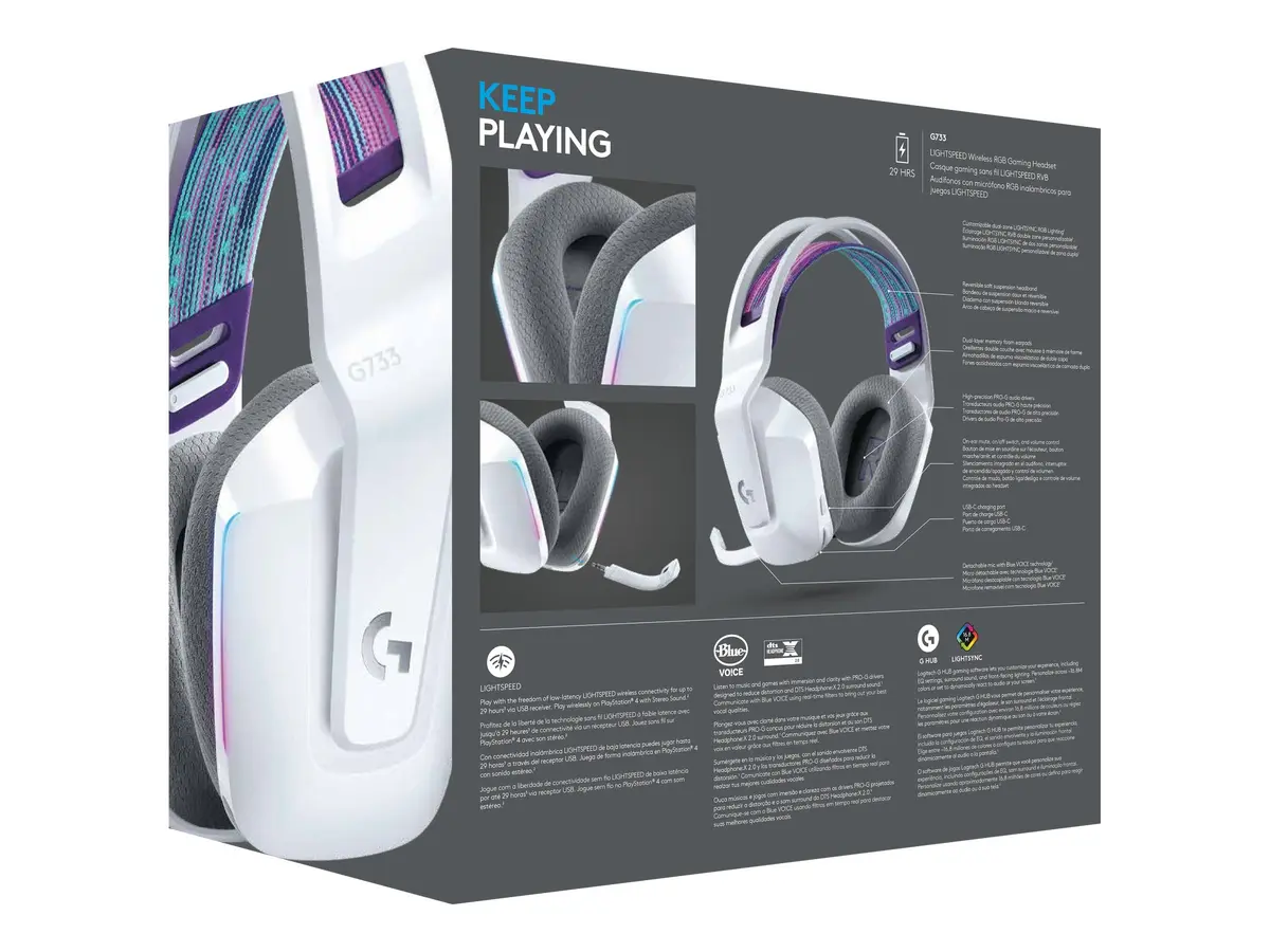 Bezvadu RGB spēļu austiņas Logitech G G733 LIGHTSPEED Photo 37