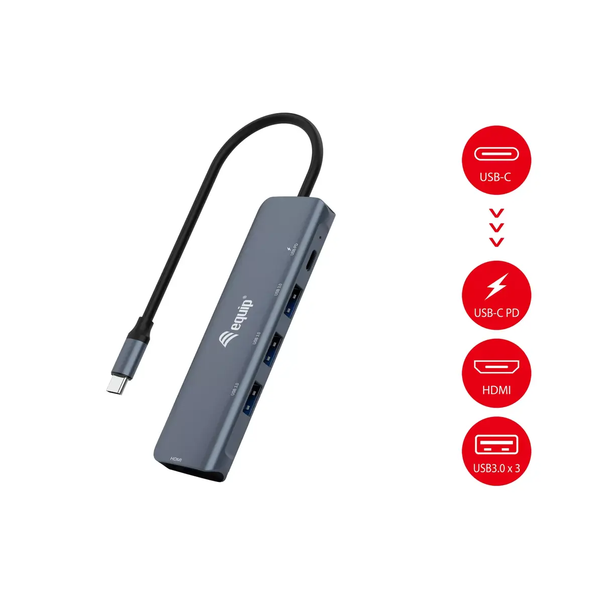 Equip USB-C 5 in 1 Multifunkcionālais adapteris Photo 2