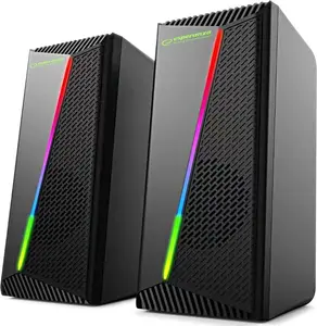 Wired floor speakers ESPERANZA EGS106, 6 W RMS, 160–20,000 Hz, 4 Ω, USB and 3.5 mm, black, pair