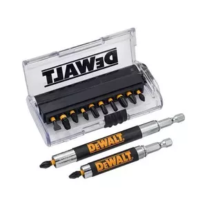 Screwdriver bit set DeWalt DT70512T-QZ — 12 pcs, Hex shank, PH1 PH2 PH3, Pozidriv, Slot, Torx