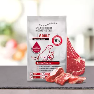 Сухой корм для собак Platinum Adult Beef & Potato 1,5 кг — полная рацион для взрослых, 24% белка, 16% жира