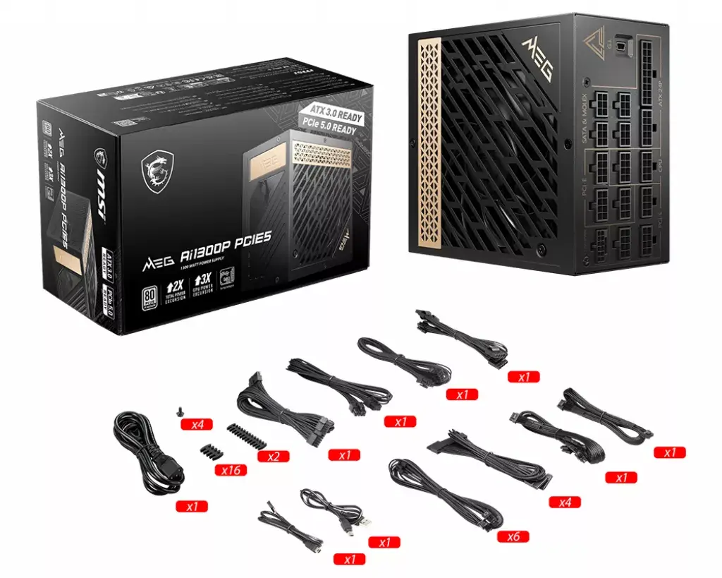 Barošanas bloks MSI MEG AI1300P PCIE5 Photo 5