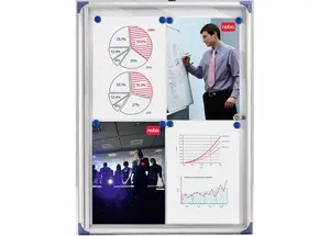 NOBO Extra Flat Glazed Magnetic Notice Board for 2xA4 Documents