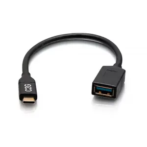 Adapter C2G USB-C Male to USB-A Female — USB 3.2 Gen 1 (5 Gbps), black, gold-plated contacts