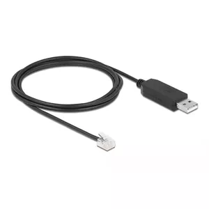 Адаптерный кабель DeLOCK USB Type-A к Serial RS-232 RJ12 ESD защита 2 м Черный