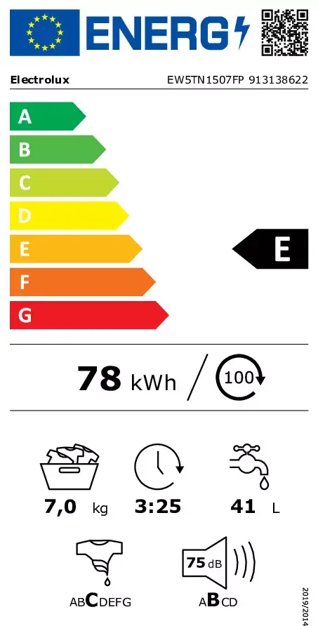 Electrolux EW5TN1507FP augšupielādējamā veļas mašīna Photo 7