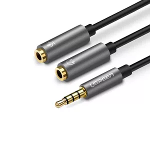 Ugreen 30619 audio cable 0.2 m 3.5mm 2 x 3.5mm Black Grey