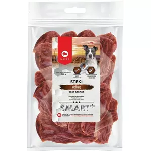 Лакомство для собак MACED Beef steaks 500 г — дегидрированное говяжье, белок 46,6%, жир 12,1%, влажность 23,9%