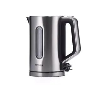 Severin WK 3402 electric kettle with 1.7 L capacity and 2400 W power in stainless steel housing featuring water level indicator and overheat protection