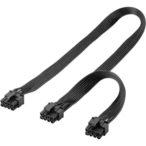 Кабель питания Goobay 8-pin Male на Dual 6+2 Male PCIe 0.23m