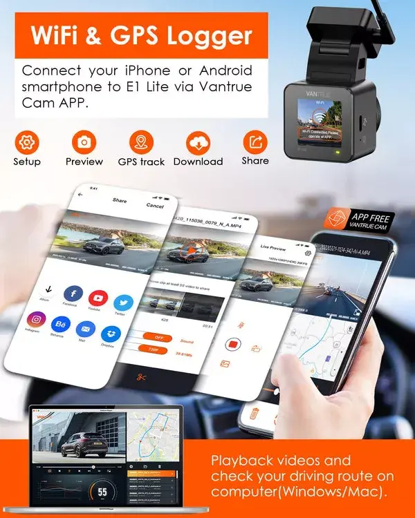 Dash cam VANTRUE E1 Lite Full HD 1920×1080 Photo 4