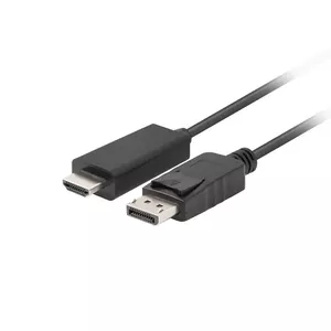 Cable gender changer LANBERG DisplayPort male to HDMI male 1.8 m, DP 1.1, 6 mm diameter, NXP PTN3361 chipset