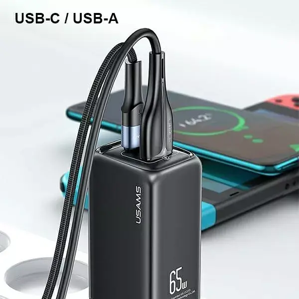 Зарядное устройство usams T47 USB/USB-C 65W PD Photo 4