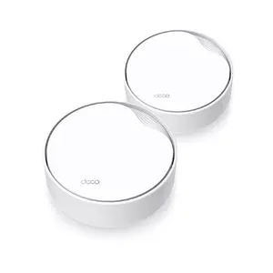 Mesh system TP‑Link AX3000 Dual‑band Wi‑Fi 6 Deco X50 PoE (2‑pack), coverage up to 420 m², 2.4/5 GHz, 2402+574 Mbps, PoE, 2x LAN ports per unit
