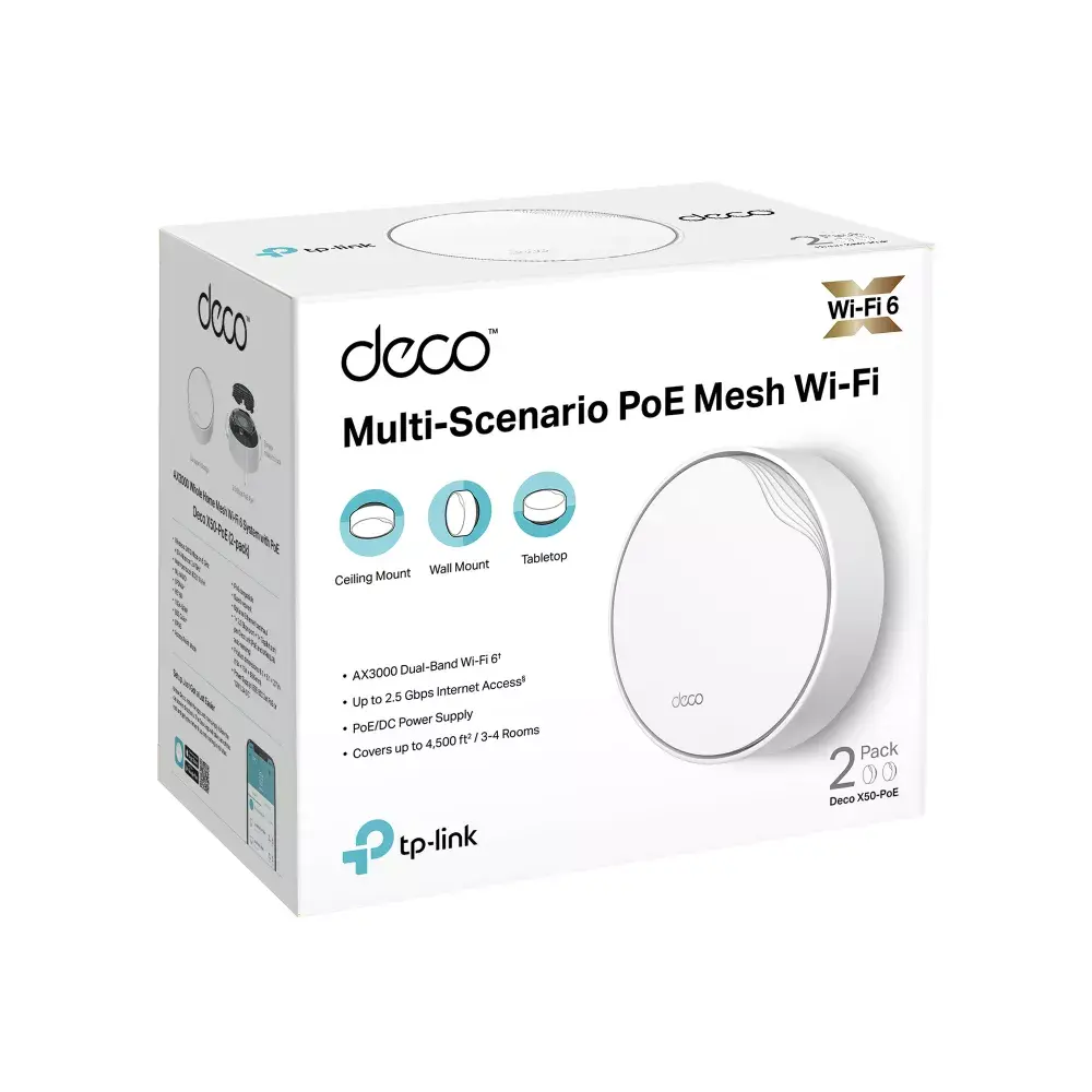 TP‑Link Deco X50 PoE AX3000 Mesh Wi‑Fi 6 (2‑pack) Photo 3