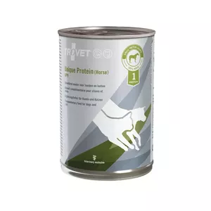 Mitrs suņu barība TROVET Horse Adult 400 g — veterinārā diēta, zirga garša, mitrums 82%, olbaltumvielas 8,5%, tauki 5%