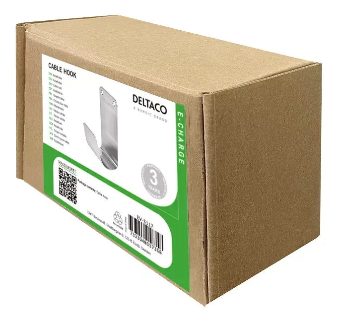 Kabeļu āķis DELTACO EV-5117 nerūs. tērauds Photo 5