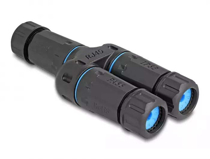 DeLOCK Kabeļa savienotājs RJ45 ligzda uz 2 x RJ45 ligzda Cat.6A Photo 2