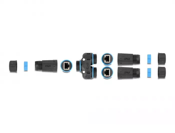 DeLOCK Kabeļa savienotājs RJ45 ligzda uz 2 x RJ45 ligzda Cat.6A Photo 3
