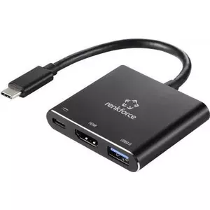 USB-C to HDMI Adapter Renkforce RF-5133676 with Power Delivery Black 20 cm