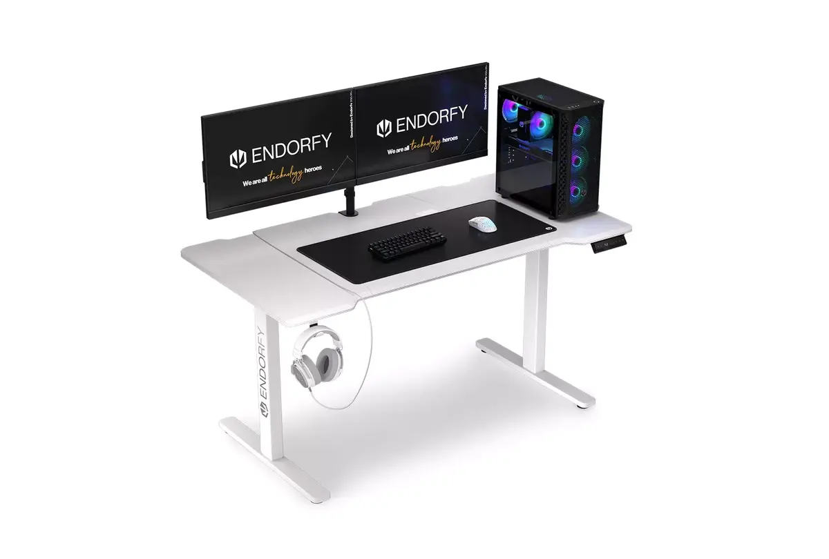Прямой стол ENDORFY Atlas L Electric White Photo 2
