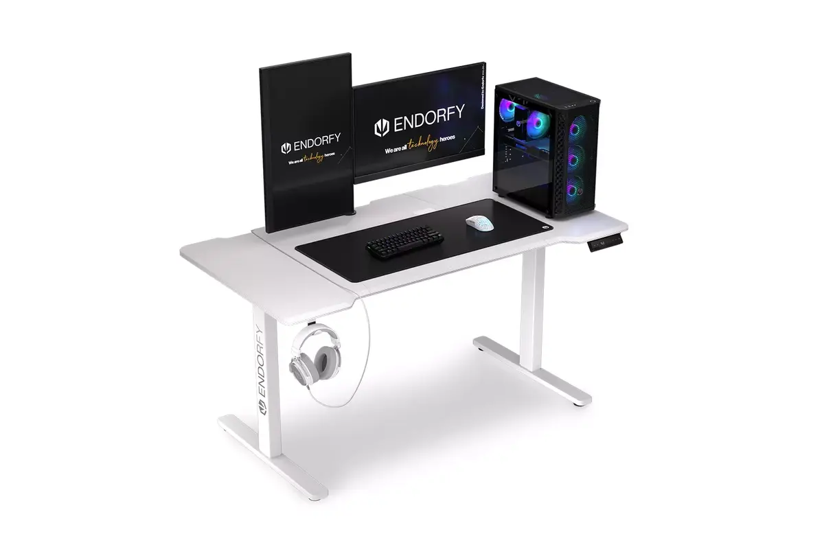 Прямой стол ENDORFY Atlas L Electric White Photo 3