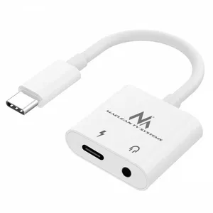 Cable adapter MACLEAN MCTV-848 USB-C to 3.5 mm jack with PD pass‑through